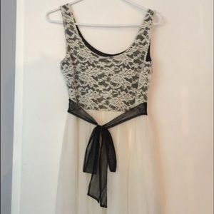 Papaya Black and White Dress